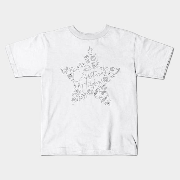 Christmas Holidays Star Kids T-Shirt by Art by Ergate